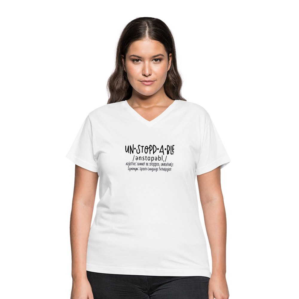 Unstoppable V-Neck T-Shirt - white