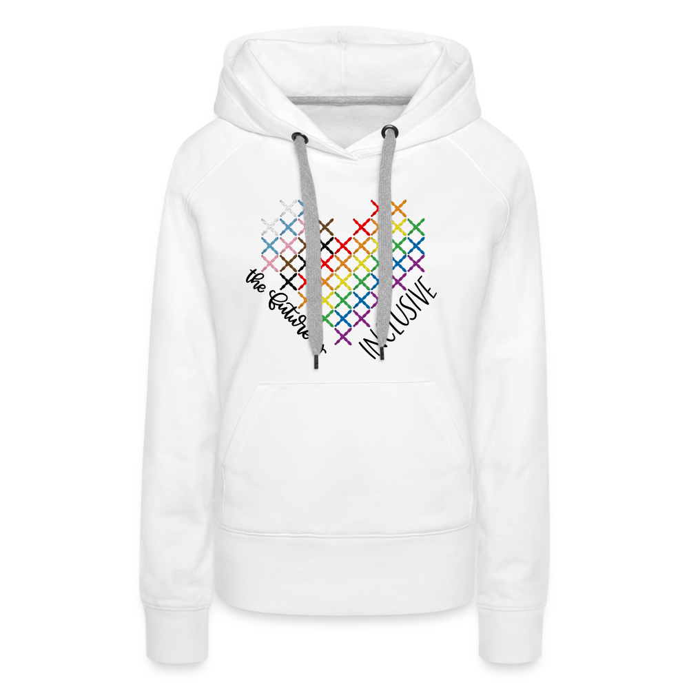 Pride CrossStitch Heart- The Future Is Inclusive - white