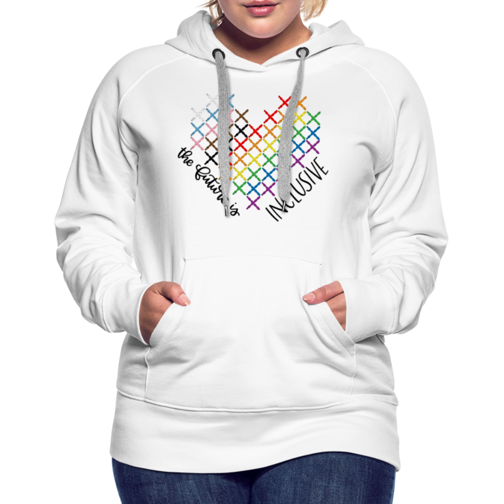 Pride CrossStitch Heart- The Future Is Inclusive - white